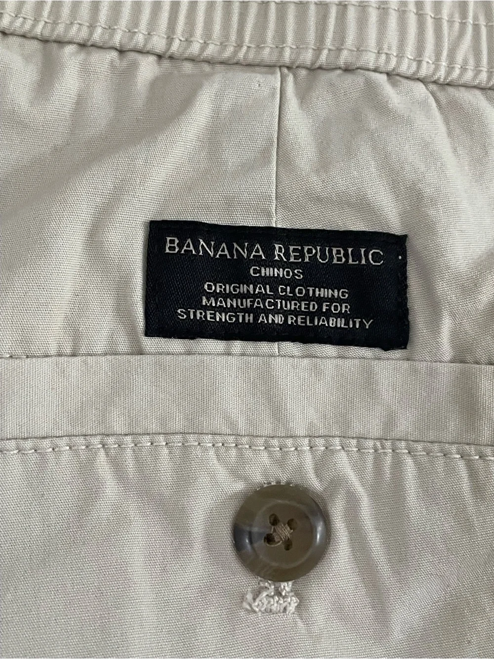 Banana Republic Cotton Elastic Waist Tan Chino Shorts Size 36